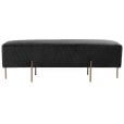 Black Velvet Ottoman Bench Hire