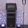 Pkg 2: A karaoke machine with lights, microphone, and Jukebox & Karaoke Hire.