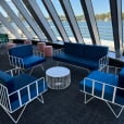 Our navy blue velvet wire lounge set hired for a boating function