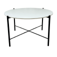 Black Cross Coffee Table Hire with white top