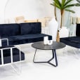 Our wire lounge set with black velvet cushions