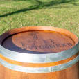 Top view of our 65cm wide wine barrel