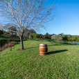 Our wine barrel on a grassy outdoor area