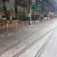 A long section of red velvet rope