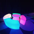 Glow coffee table and glow snake bench