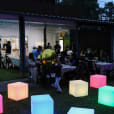 Glow cubes and an outdoor party