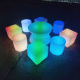 Glow yo-yo coffee table being used outside at night