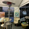  Mushroom heaters used for an outdoor boating event