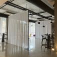 White silk drapes for hire