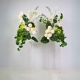 The oasis plinth silk floral backdrop package