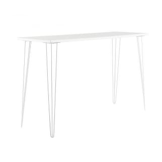 White Hairpin High Bar Table w/ White Top Hire