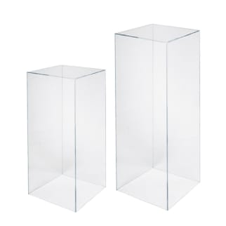 Clear Square Acrylic Plinth Hire - Set Of 2