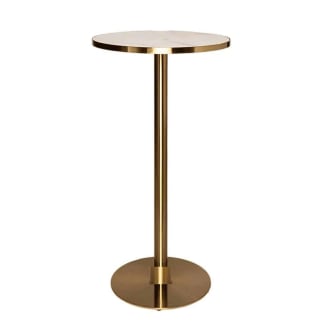 Brass Cocktail Bar Table Hire w/ White Top