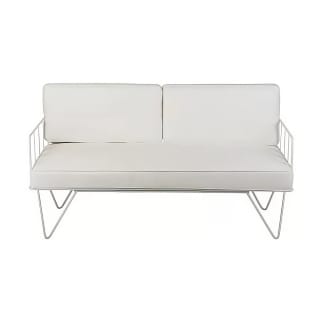 Wire Sofa Lounge w/ White Velvet Cushions