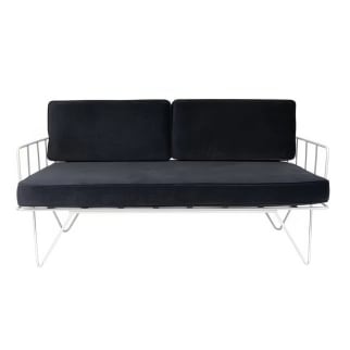 Wire Sofa Lounge w/ Black Velvet Cushions