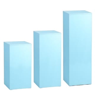 Blue Square Plinths - Set Of 3