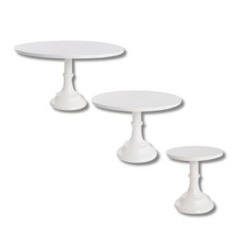 White Metal Cake Stand Hire - Set Of 3