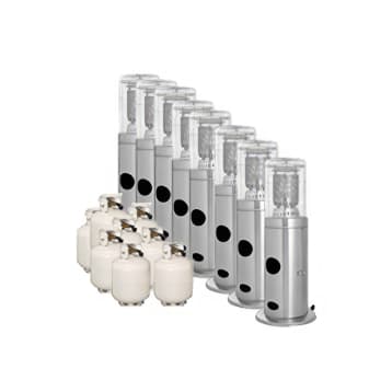 Pkg 8 - 8 X Area Heater Hire w/ Gas Bottles