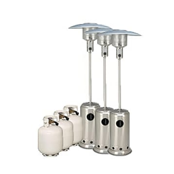 Pkg 3 - 3 X Mushroom Heater w/ Gas Bottles