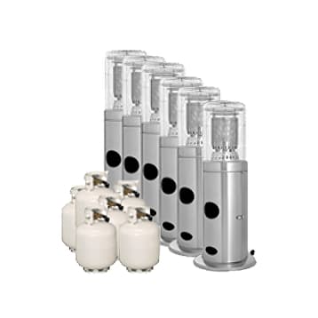 Pkg 6 - 6 X Area Heater Hire w/ Gas Bottles