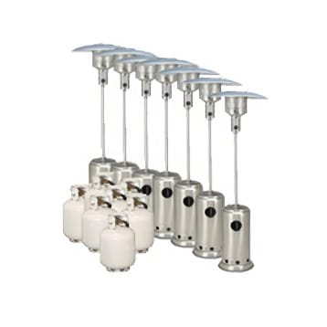 Pkg 7 – 7 X Mushroom Heaters w/ Gas Bottles