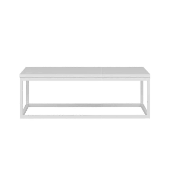 White Rectangular Coffee Table Hire w/ White Top