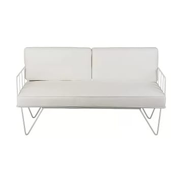 Wire Sofa Lounge w/ White Velvet Cushions