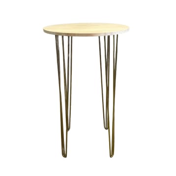 Gold Hairpin Round Cocktail Table Hire