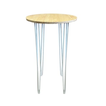 White Hairpin Round Cocktail Table Hire