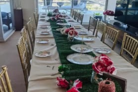 Gold Tiffany Chairs For A Function At Sydney Harbour