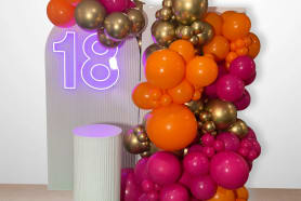 Our balloon garland hired for an 18th birthday