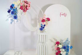 The Lucent Blooms backdrop silk flower arrangement package