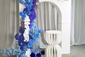 The Ophelia backdrop silk flower arrangement package