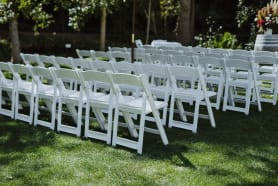 White Gladiator Chairs for wedding ceremony