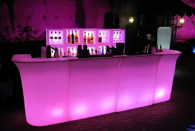 A glowing pink bar