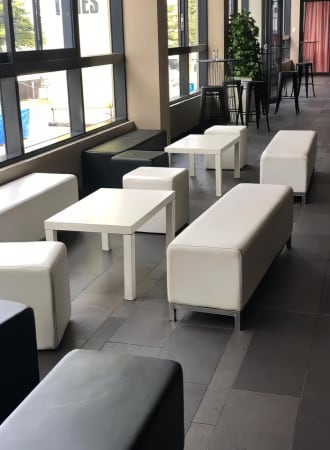 black ottoman cube hire