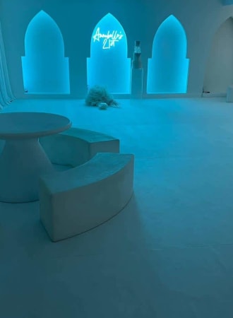 glow furniture in blue hue