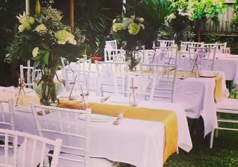 Table and chairs being hired for an event