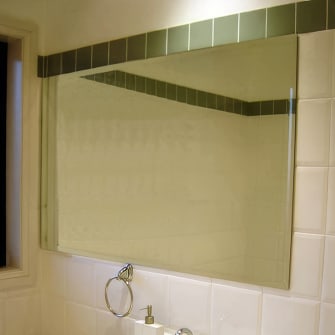 Custom sized bathroom mirror