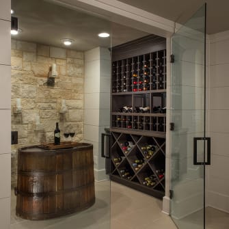 New glass doors on a wine cellar in a Sydney home