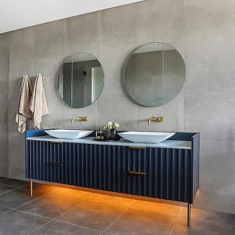 Mirrors for a hotel bathroom