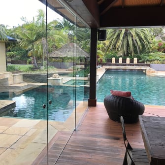 New glass sliding door installation for a holiday hotel