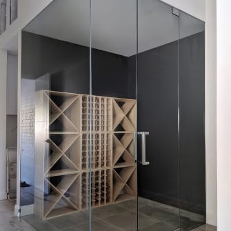 New glass doors for a display room