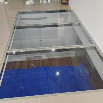 A newly installed glass floor by Palmers Glass