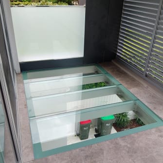 A new glass floor installed in a residential home in Sydney