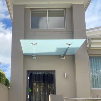 A new glass awning on a Sydney home