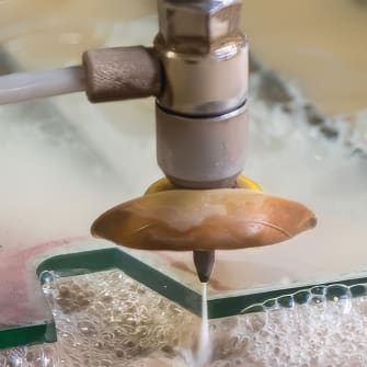 Glass being custom cut at Palmers Glass