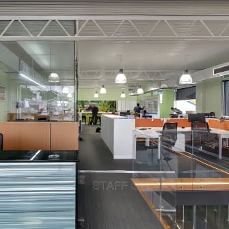 Inside Palmers Glass office in Gladesville, Sydney