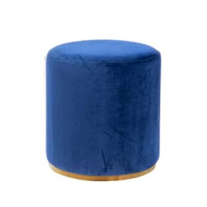 Navy Blue Velvet Ottoman Stool Hire