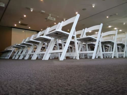 White Padded Folding Chairs